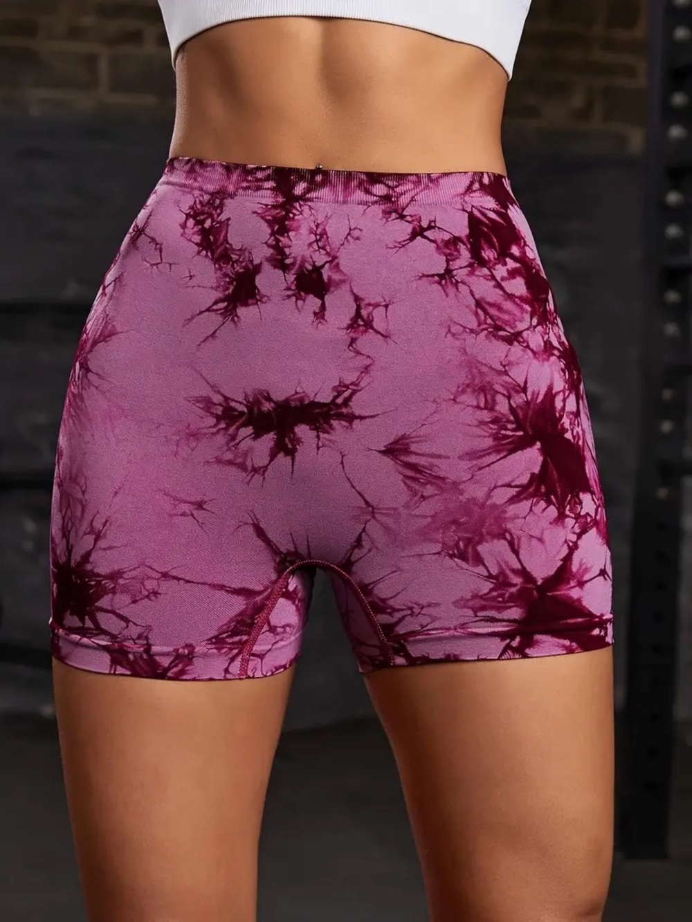 High-Waist Seamless Tie-Dye Bike Shorts — Women's Activewear